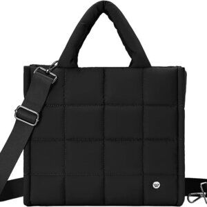 s for Women Quilted Tote Bag Puffy Weekender Overnight Bag Nylon Shoulder Handba